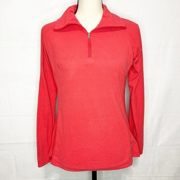 Columbia Fleece Pullover  1/4 Zip Jacket Womens Size Small Coral Lightweight - Picture 1 of 7